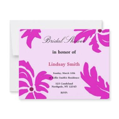 Classy Pink Floral Bridal Shower Invitations