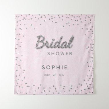 Classy Pink Sparkle Glitter Bridal Shower Backdrop