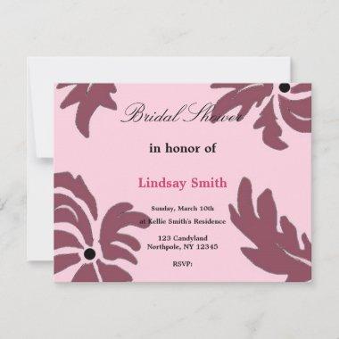 Classy Raspberry Floral Bridal Shower Invitations