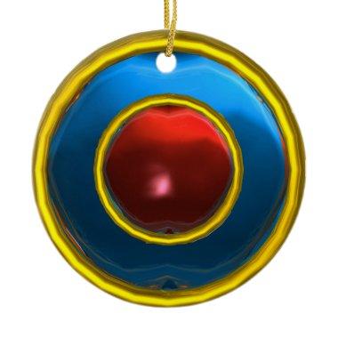 CLASSY RUBY AND SAPPHIRE GEM STONES CERAMIC ORNAMENT