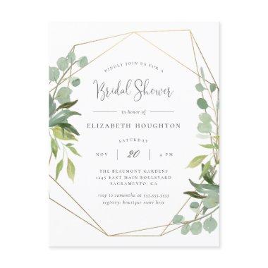Classy Script Geometric Greenery  Invitation Post