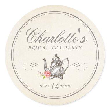 Classy Vintage Bridal Tea Party Favor Label