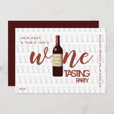 Classy Wine Tasting Party Invitations Minimalist