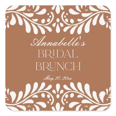 Clay Talavera Tile Spanish Fiesta Bridal Brunch Square Sticker