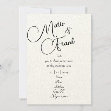 Clean Contemporary Wedding Invitations