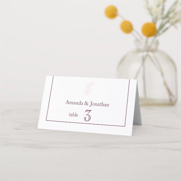Clean White and Pink Simple Leaf | Modern Wedding Place