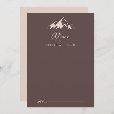 Clear Mountain Country Wedding Advice Card