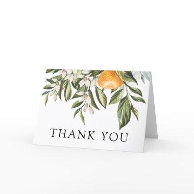 Clementine and Greenery Shower Thank You