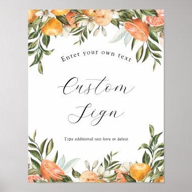 Clementine Oranges and Greenery Custom Text Sign