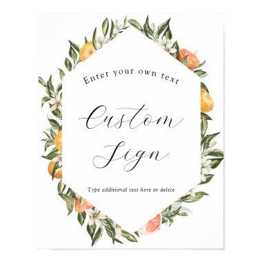 Clementine Oranges and Greenery Custom Text Sign