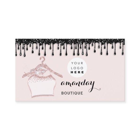 Cloth Hanger Dress Fashion Shop Drips QR Code Logo Business