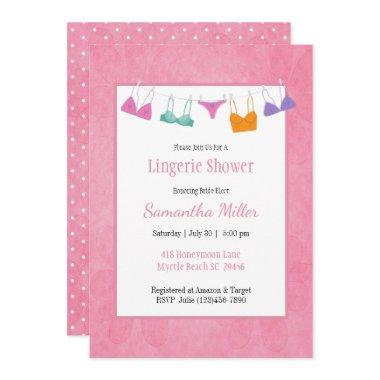 Clothesline Lingerie Shower Invitations