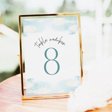 Cloud 9 Blue and White  8 Table Number