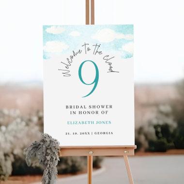 Cloud 9 Blue and White  Welcome Foam Board