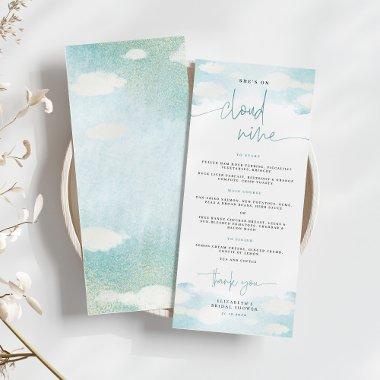 Cloud 9 Blue and White Dreamy Bridal Shower Menu