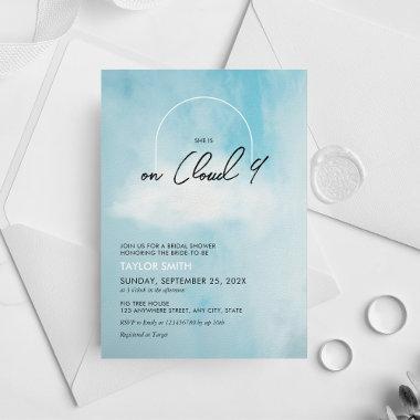 Cloud 9 Bridal Shower Theme Minimalist Modern Invitations