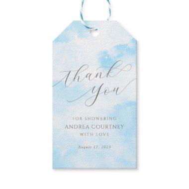 Cloud 9 Dreamy Pastel Blue Bridal Shower Thank You Gift Tags