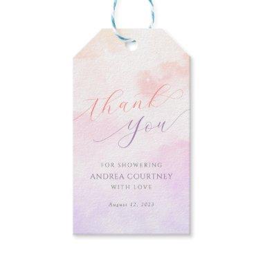 Cloud 9 Dreamy Pastel Pink Bridal Shower Thank You Gift Tags