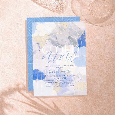 Cloud 9 Gouache Paint Brush Stroke Bridal Shower Invitations