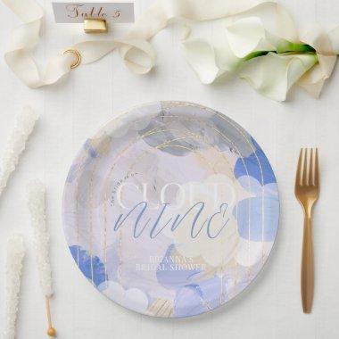 Cloud 9 Gouache Paint Brush Stroke Bridal Shower Paper Plates