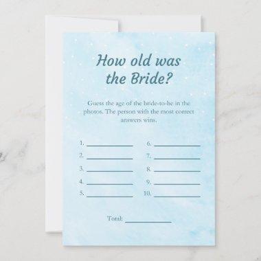 Cloud 9 How old was the Bride Shower Game Invitations
