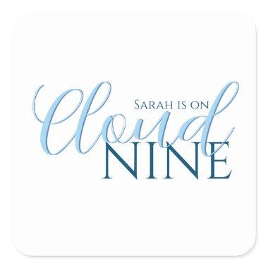 Cloud 9 minimal blue modern  square sticker