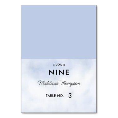 Cloud 9 Pastel Blue Chic Bridal Shower Place Invitations