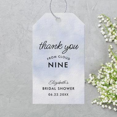 Cloud 9 Pastel Blue Elegant Simple Bridal Shower Gift Tags