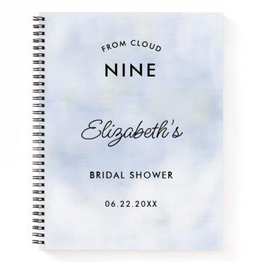 Cloud 9 Pastel Blue Sky Bridal Shower Gift List Notebook