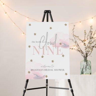 Cloud 9 Stars Pink Watercolor Bridal Showe Welcome Foam Board