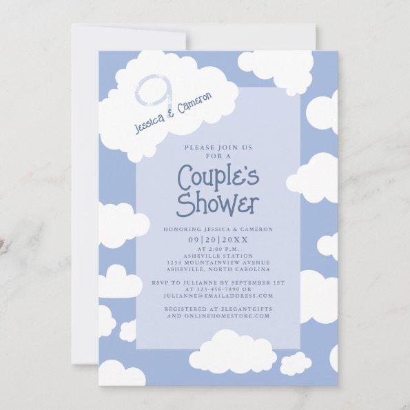 Cloud Nine 9 Couples Bridal Shower Cute Fun Party Invitations