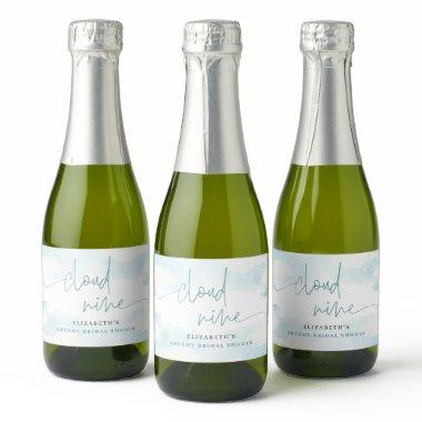 Cloud Nine Blue and White  dream mini Sparkling Wine Label