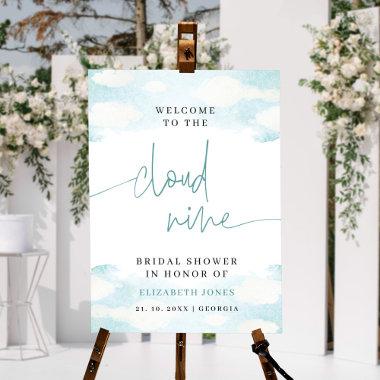 Cloud Nine Blue and White  Welcome Foam Board
