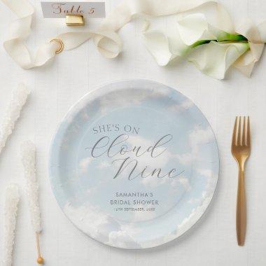 Cloud Nine Blue Cloudy Sky Modern  Paper Plates