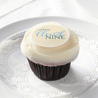 Cloud nine chic modern script  edible frosting rounds