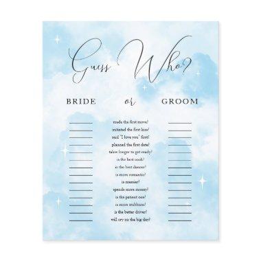 Cloud Nine Guess Who Bride or Groom Game