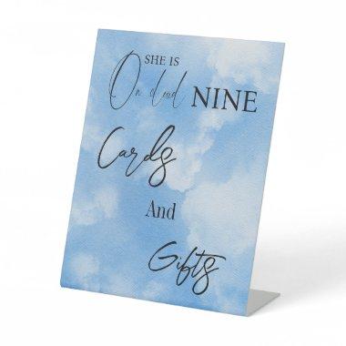 Cloud Nine Sky Blue Watercolor  Drink Pedestal Sign