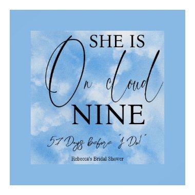 Cloud Nine Sky Blue Watercolor Bridal Shower Poster