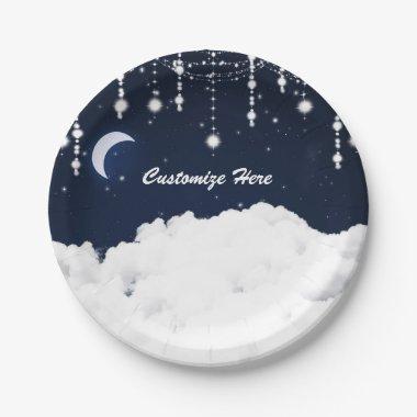 Clouds in the Starry Sky Celestial Sparkle Paper Plates