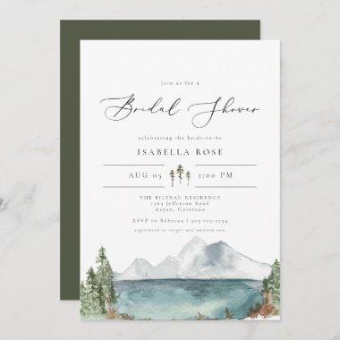 CLOVER- Mountain Lake Boho Rustic Bridal Shower Invitations