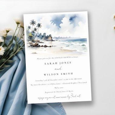 Coastal Bali Beach Palm Trees Couples Shower