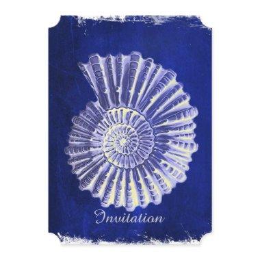 coastal beach Blue Conch Seashell wedding