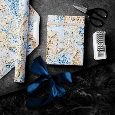 Coastal Chic | Modern Blue and Gold Under the Sea Wrapping Paper