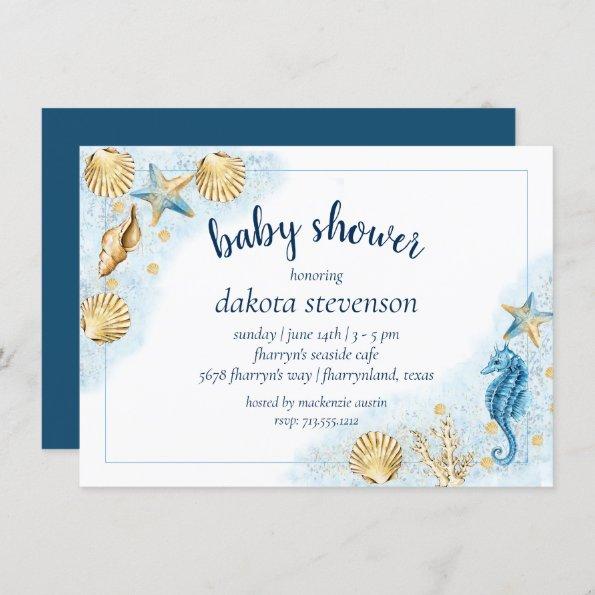 Coastal Chic | Modern Coral Reef Baby Shower Invitations