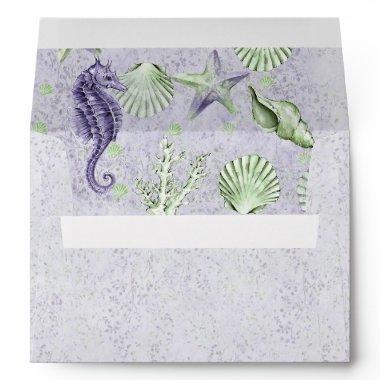 Coastal Chic | Purple and Lime Green Party Envelope