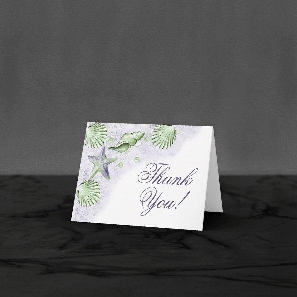 Coastal Chic | Purple and Lime Green Sea Life Thank You