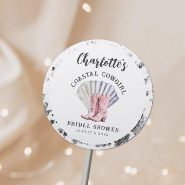 Coastal Cowgirl Elegant  Classic Round Sticker