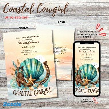 ⭐Coastal Cowgirl Rustic Beach Bachelorette Bridal