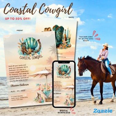 ⭐Coastal Cowgirl Rustic Beach Bachelorette Bridal