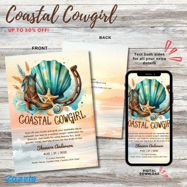 ⭐Coastal Cowgirl Rustic Beach Bachelorette Bridal